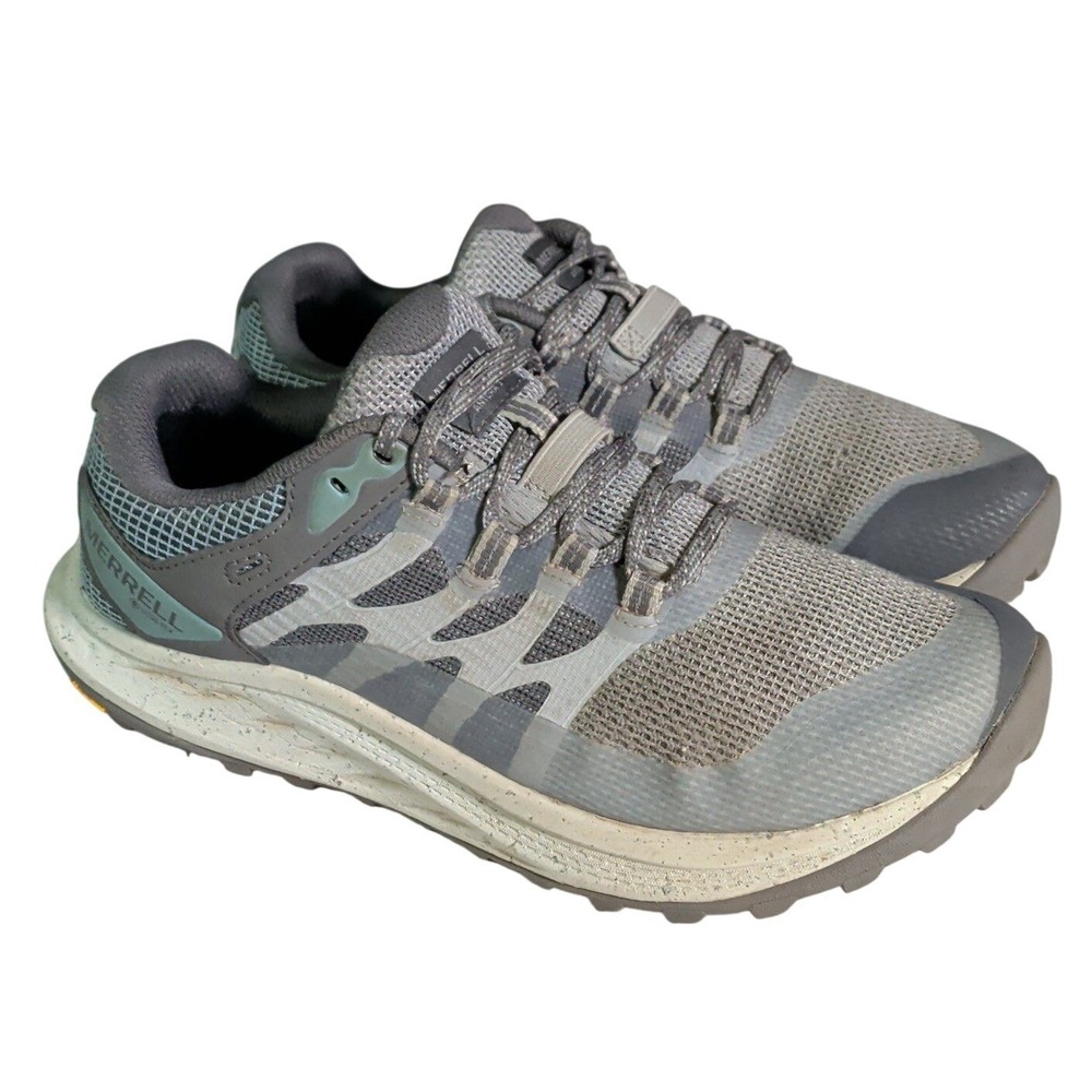 Merrell Antora 3 Shoes Womens Size 8 Running Sneakers Gray Outdoor Hiking Vibram
